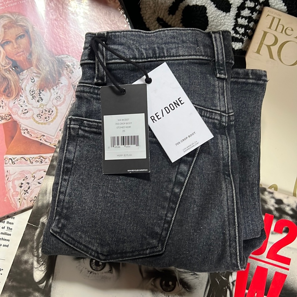 ❤️🌟HOST PICK PREMIUM DENIM PARTY❤️🌟Re/Done 70s Crop Boot Stoned Nior 25 NEW $275